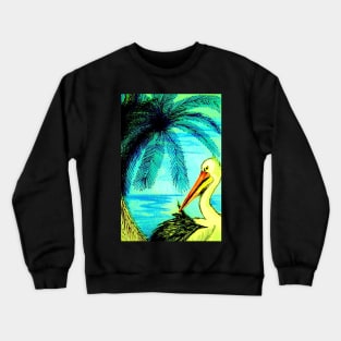 AQUA 1950 PRINT  PELICAN Crewneck Sweatshirt